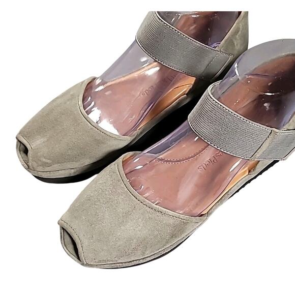 L’Amour Des Pieds Amadour Gray Suede Comfort Sandals W9 –Elegant Mary Jane Flats - Picture 3 of 10